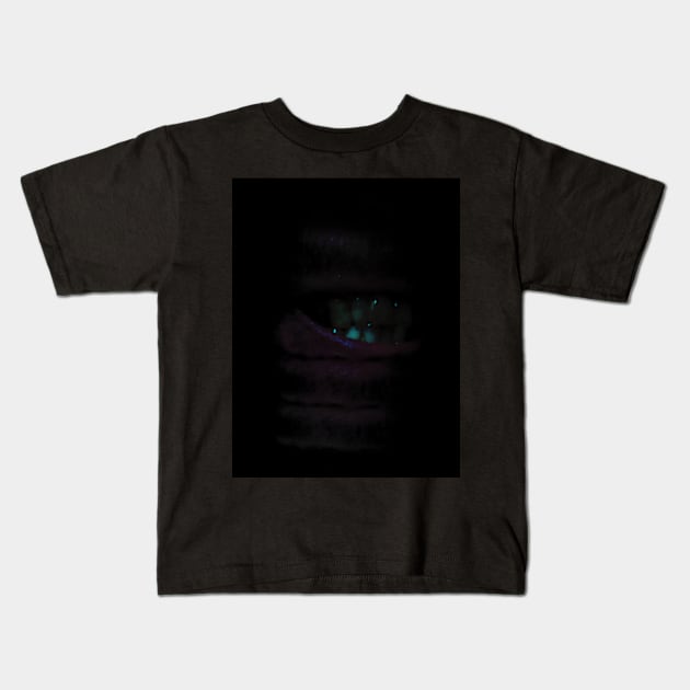 Digital collage and special processing. Bizarre. Mouth, teeth and fleshy parts. Very dim, reflexes. Kids T-Shirt by 234TeeUser234